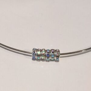 6‎ Iridescent 8mm Rondelle Spacer Beads